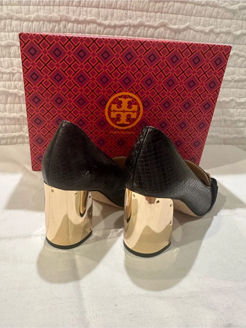 Tory Burch Jessa Snake Print Pump Leather Sie 6.5
